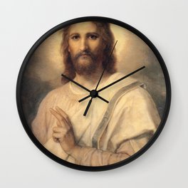 Figure Of Jesus Christ By Heinrich Hofmann Wall Clock