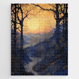 Sunset over River Valley Jigsaw Puzzle