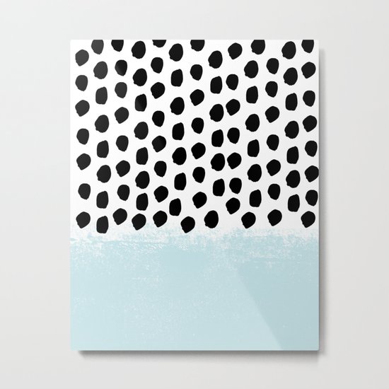 Lolita - Modern mint dots abstract painting minimal design trendy hipster decor dorm office retail Metal Print