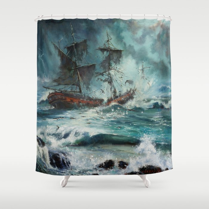 The Sea of Tranquility Shower Curtain
