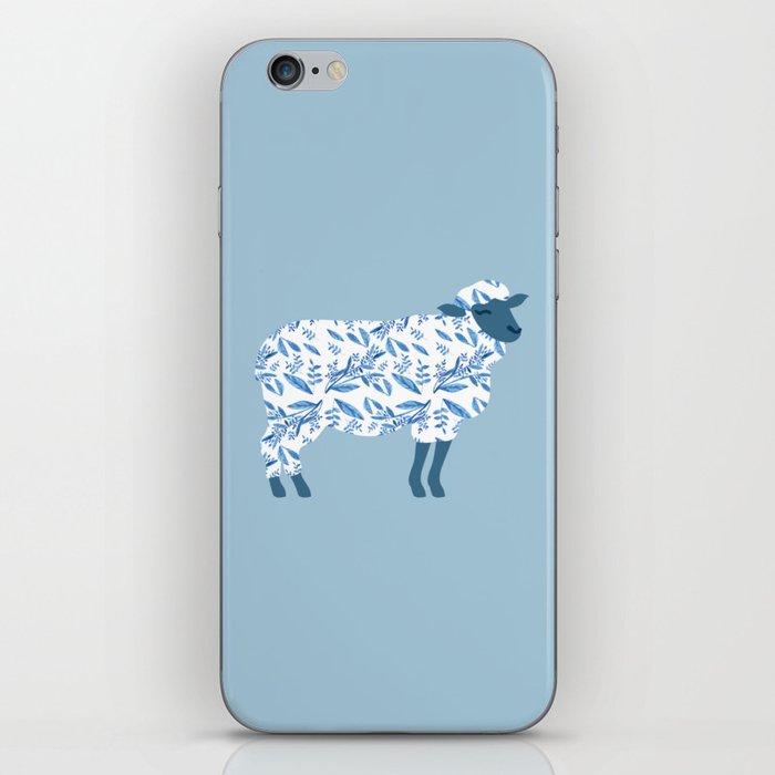 Sheep made of floral pattern iPhone Skin