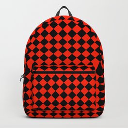 Black and Scarlet Red Diamonds Backpack