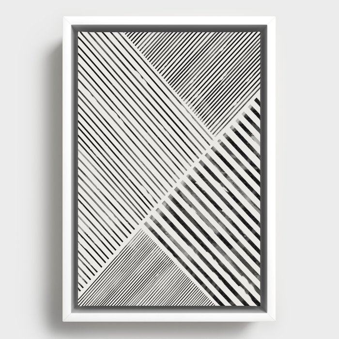 ZAB637 Black White Stripes Modern Canvas Abstract Home Wall Art Picture Prints 