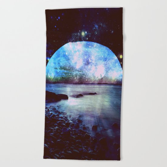 Mystic Lake Dark & Colorful Beach Towel