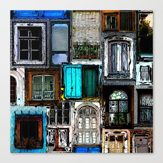 Textural Windows Collage Canvas Print