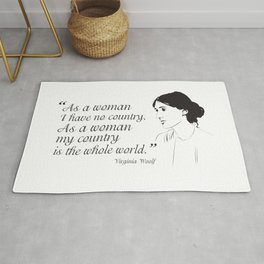 Virginia Woolf Feminist Quote Rug