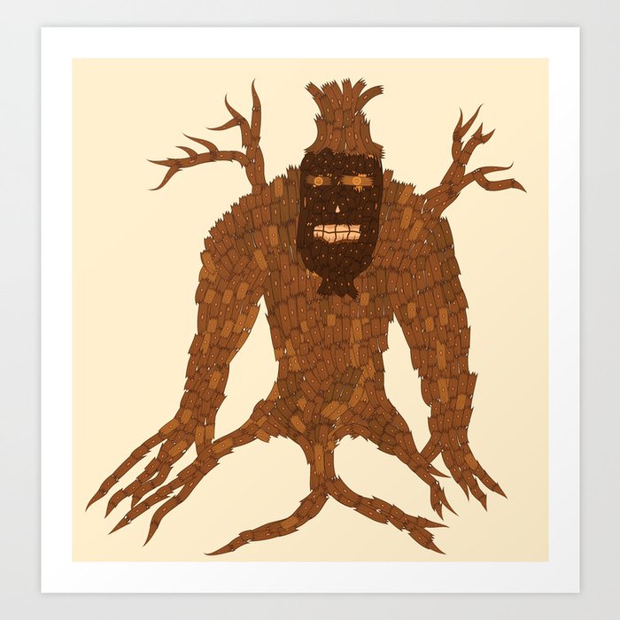 Tree Stitch Monster Art Print