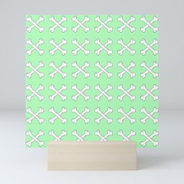 Green Crossbones Pattern Mini Art Print