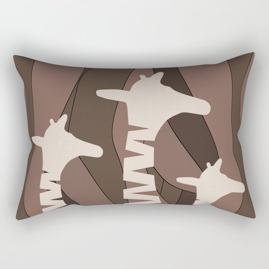 Abstract Giraffe Family Rectangular Pillow