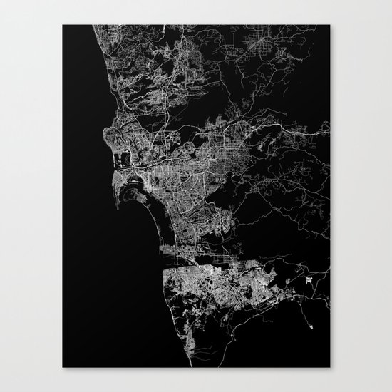 san diego map Canvas Print