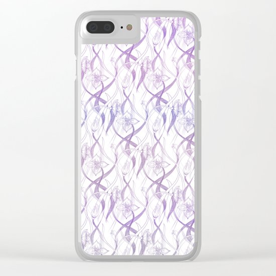 Floral Pattern - Purple Clear iPhone Case
