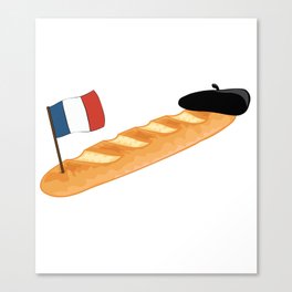 French Baguette - Funny French Food Canvas Print