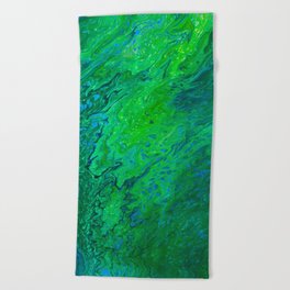 "Into Green" Beach Towel