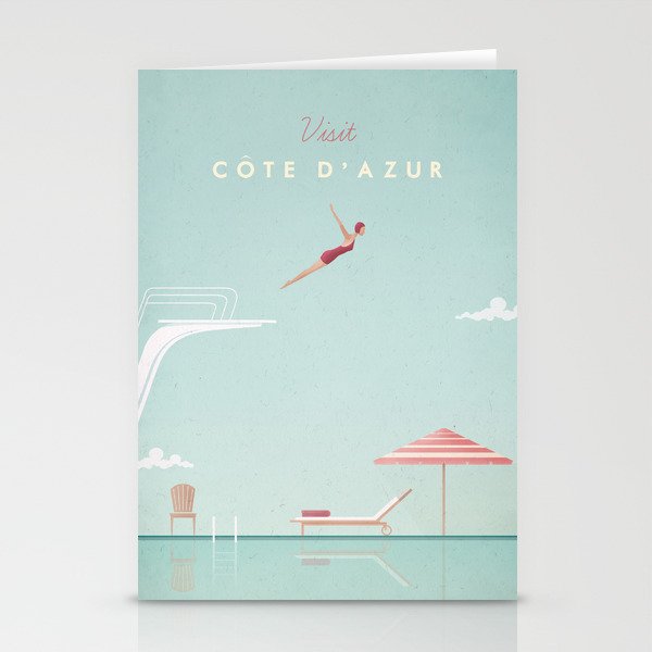 Vintage Côte d'Azur Travel Poster Stationery Cards