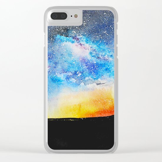 When night is falling || watercolor Clear iPhone Case
