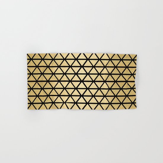 Black and Gold Geometric Pattern 3 Hand & Bath Towel