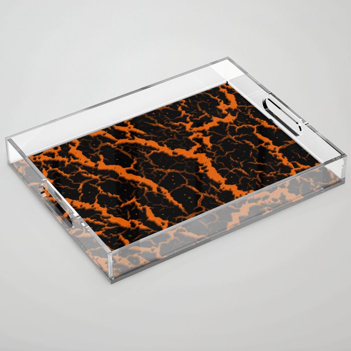Cracked Space Lava - Orange Acrylic Tray