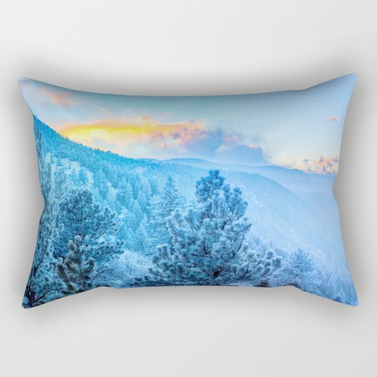 Snow Mountains Sunrise Rectangular Pillow