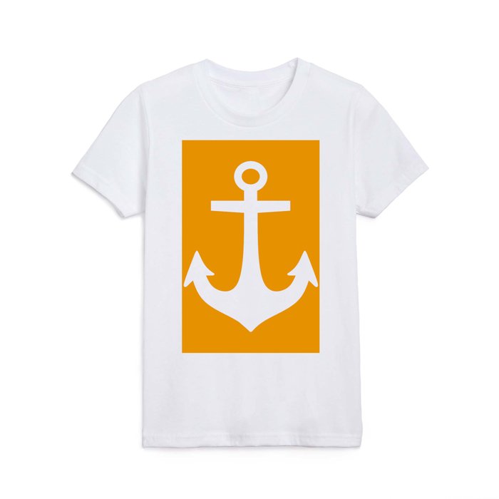 Anchor (White & Orange) Kids T Shirt