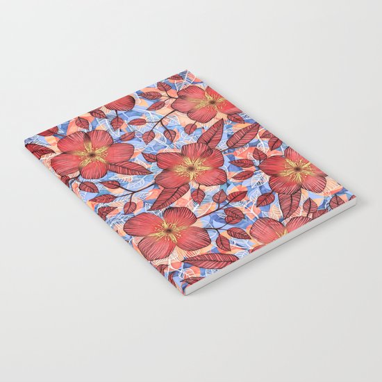 Coral Summer - a hand drawn floral pattern Notebook