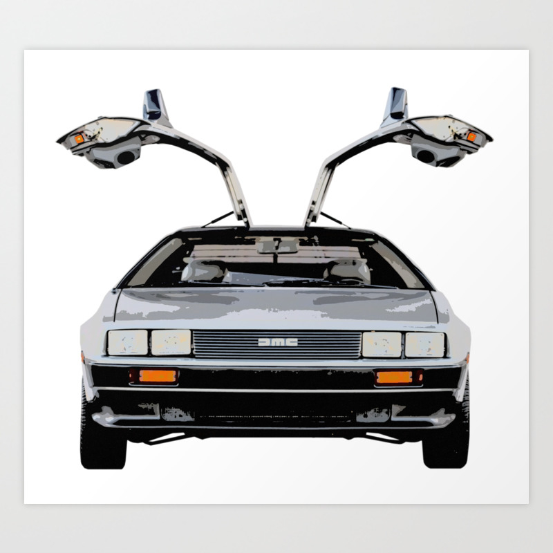 Vintage Back To The Future Car Art Print By Digiwip Society6