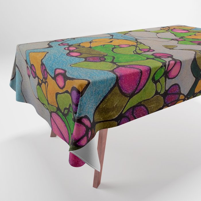 Abstract Flower Field Tablecloth