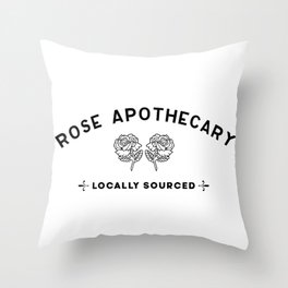 Rose apothecary locally sourced roses minimalist funny design gift. Rosebud motel. Throw Pillow