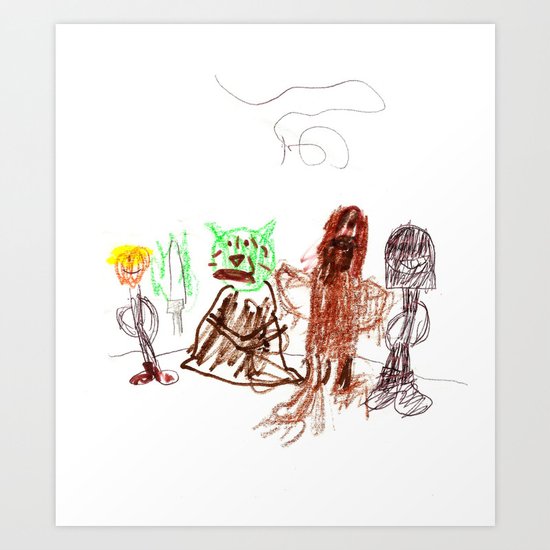 Space Opera in Crayon Art Print