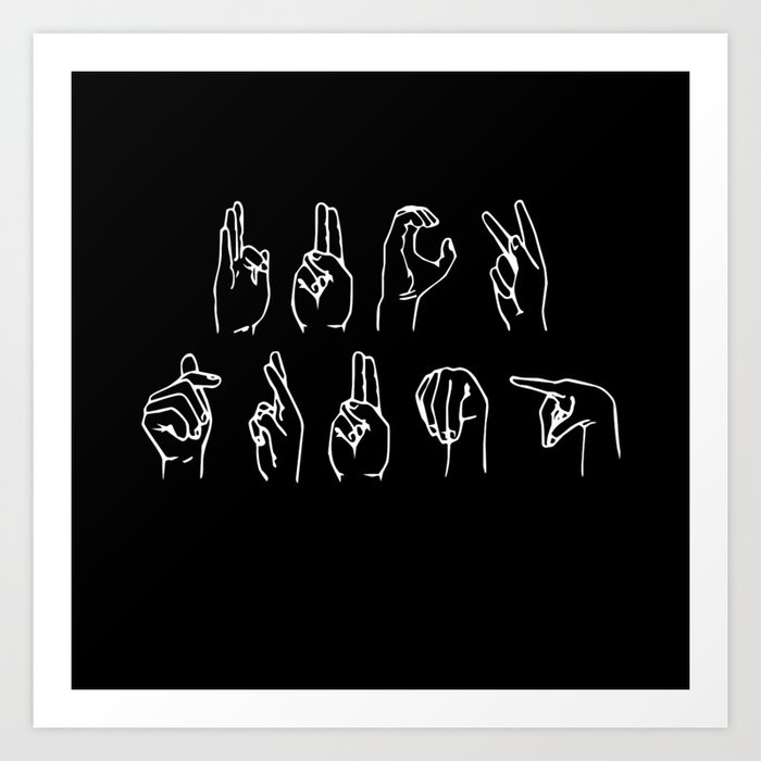 ASL Sign Language Fuck Trump Protest Liberal Art Print