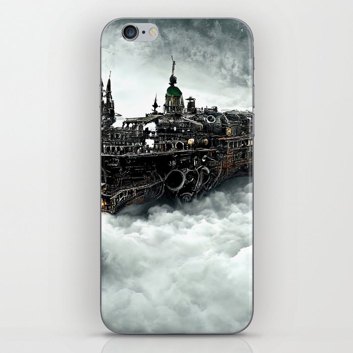 Steampunk flying ship iPhone Skin