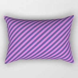 [ Thumbnail: Orchid & Dark Slate Blue Colored Pattern of Stripes Rectangular Pillow ]