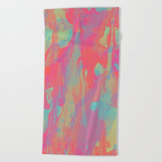 Neon Marble Beach Towel