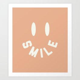 Smile \\ Muted Peach Art Print