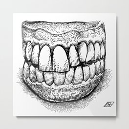 Grandpa’s Dentures Metal Print