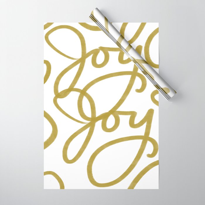 JOYFUL HEART Swirly Joy Gold Wrapping Paper