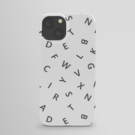 The Missing Letter Alphabet W&B iPhone Case