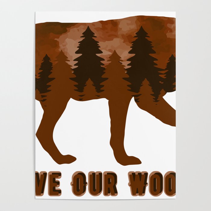 Climate Change Environmental Protection Wolf Poster