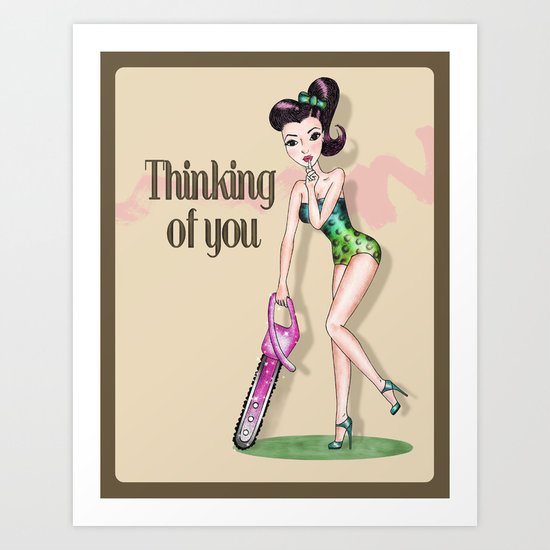 Thinking of you Pin-up Art Print