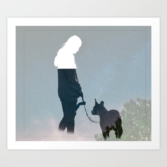 FRIENDSHIP in the space Art Print
