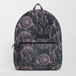 Classy Rose Gold dreamcatcher Grey Pattern Backpack