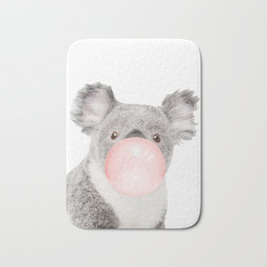 Koala with chewing gum Bath Mat