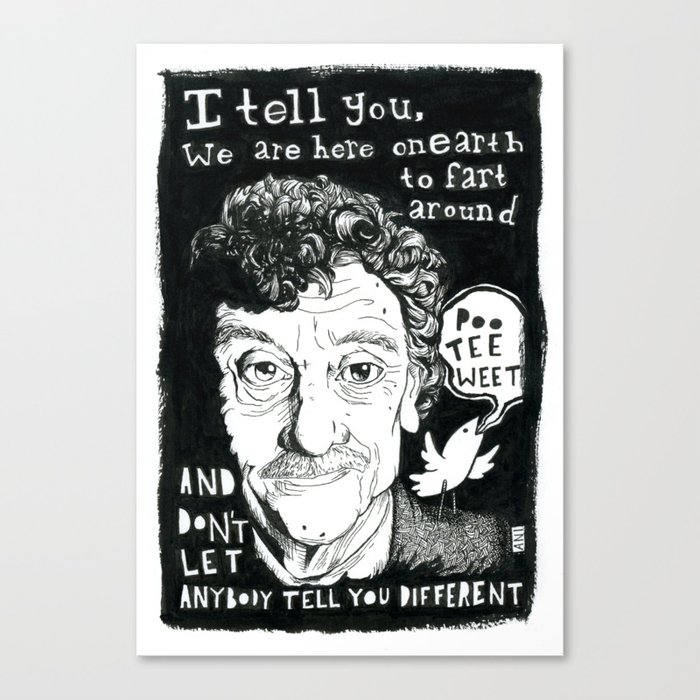 Kurt Vonnegut Canvas Print By Thinskinillustration Society6