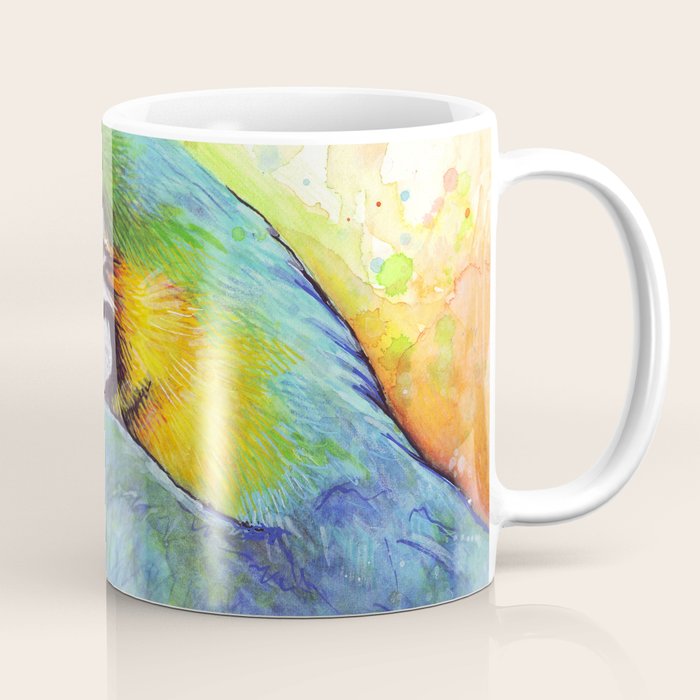Bird Watercolor Animal Macaw Coffee Mug by olechka | Society6