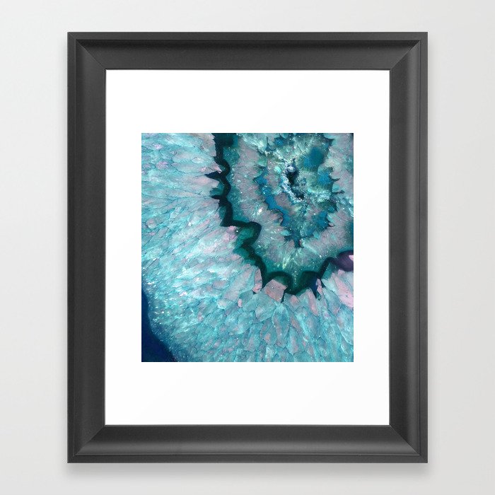 Teal Crystal Framed Art Print