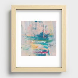 Pastel Abstract Art Recessed Framed Print