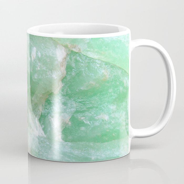 Crystalized Pale Green Quartz Slab with Copper Vein Coffee Mug