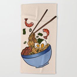 Ramen Noodle Bowl Asian Japanese Food Beach Towel