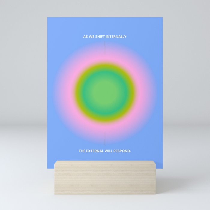 As We Shift Internally Gradient Art Print Blue Mini Art Print