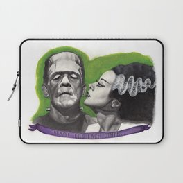 Watercolor Painting of Frankenstein & Bride Laptop Sleeve