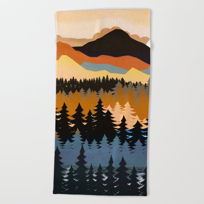 Colors of a Mountain View Beach Towel